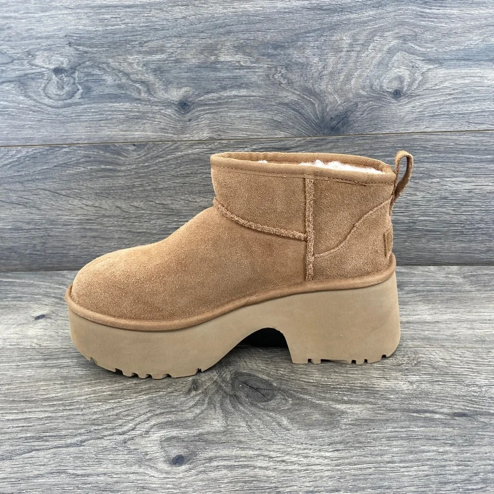 UGG Classic Ultra Mini Platform Boot Chestnut Suede 1135092 Womens 8‎